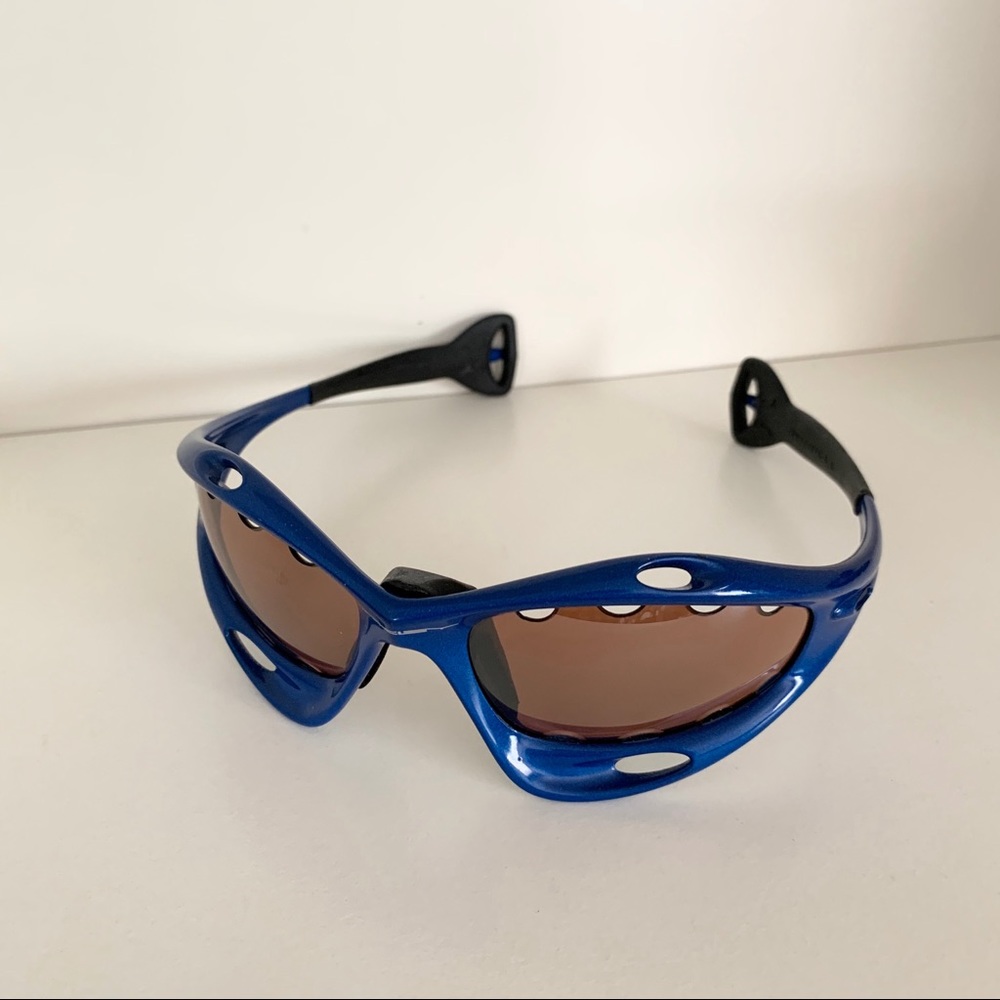 Vintage Oakley OG Pro racing jacket sunglasses in blue - Picture 14 of 16